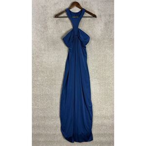 Jay Godfrey Maxi Gown Dress Size 2 Navy Blue T-Strap Sleeveless Racerback Jersey